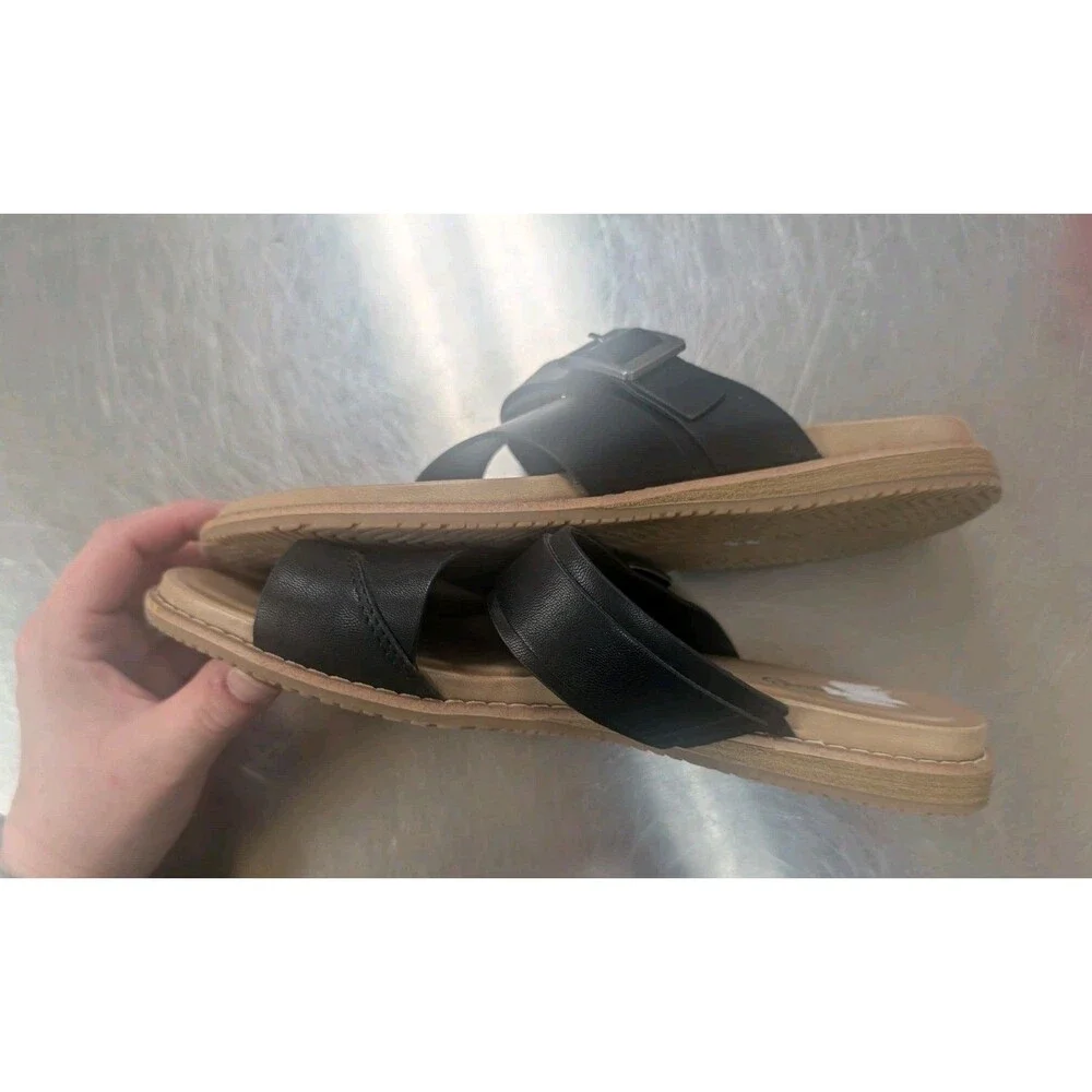 NWOB Baretraps Size 8.5 NAT Women's Sandals Black Toe Strap Sand Vacation Beach - Picture 8 of 8